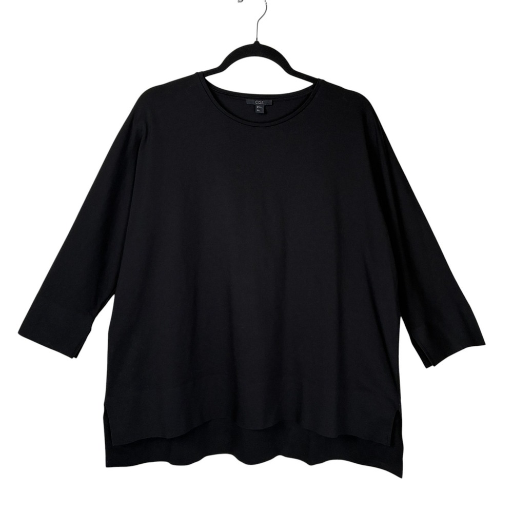 COS Womens Dolman Sleeve Boxy Tunic Top Size XS Black Contemporary Minimalist